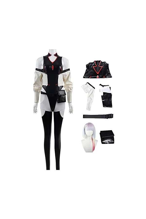 Foanja Déguisement Lucy Femme Edgerunners Pirates informatiques Lucy Sexy Compléter Anime Uniforme Halloween Carnaval Anniver