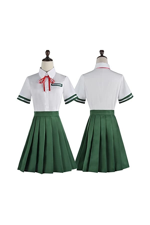 Foanja Iwado Suzume Déguisement Femme Cosplay Suzume No Tojimari Complet Anime Uniforme Robe et Accessoires Chaussettes Clips