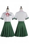 Foanja Iwado Suzume Déguisement Femme Cosplay Suzume No Tojimari Complet Anime Uniforme Robe et Accessoires Chaussettes Clips