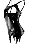 Corset Sans Cupless En Caoutchouc Noir Pour Femmes Avec Clips De Bretelles,Rouge,Grand