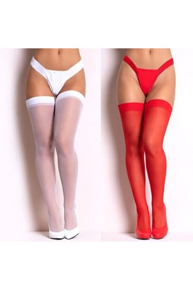 Générique Bas Sexy Femme Haut Haut Genou Chaussettes Manchette Sexy Transparent Soie Bas Dames Cuissardes Chaussettes Noir Bl