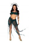 Leg Avenue 4 PC Medusa, includes iridescent asymmetrical bra top with stuffed snake accent, skirt with built in panty and sna
