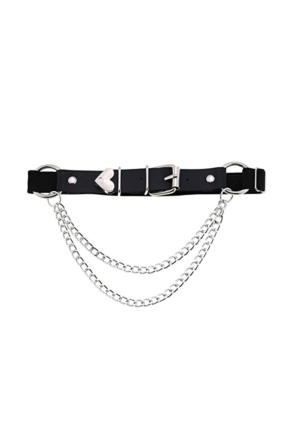 EXENXA Heart Sexy PU Cuir Jarretière Ceinture Femmes Punk Gothique Cuisse Jarretière Jambe Anneau Chaîne Sangle Jarretières 
