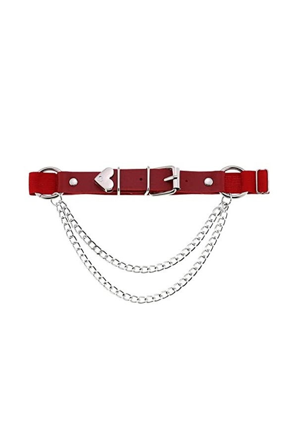 EXENXA Heart Sexy PU Cuir Jarretière Ceinture Femmes Punk Gothique Cuisse Jarretière Jambe Anneau Chaîne Sangle Jarretières 