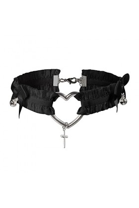 Jarretière en Dentelle Arc en Forme de Coeur Jarretière de Jambe Lolita Verrouillage de Jambe Élastique avec Jarretière de so