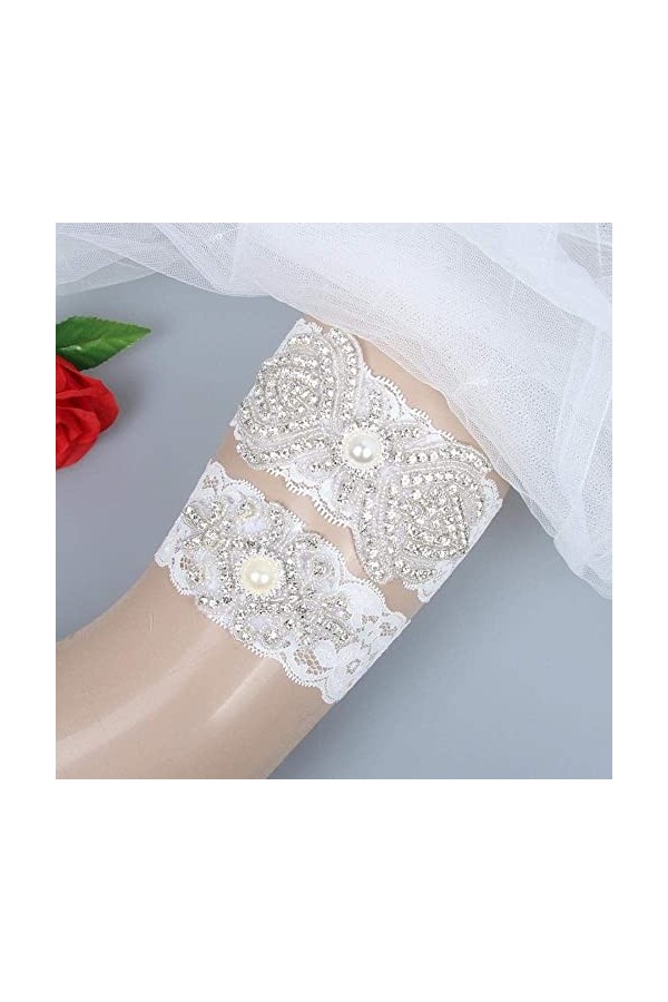 Cadeaux Jarretière personnalisée,Jambes daccessoires de mariage de mariée originaux avec porte-jarretelles en dentelle exten