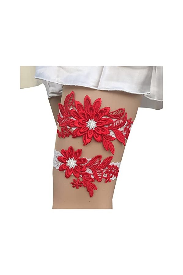 ACiyD Jarretelles Et Bretelles en Dentelle pour Femmes, Jarretière De Mariage pour Les Mariées Couleur: Beige Beige Rose