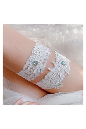 ACiyD Jarretière de Mariage 2 pièces en Dentelle Sexy pour Femme Couleur : F Bleu Royal, Taille : Taille Unique G Bleu Cie