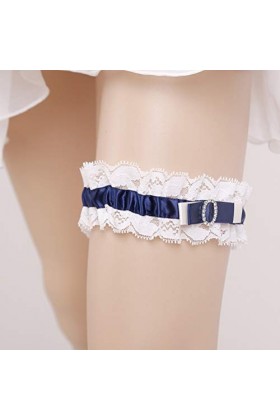 ACiyD Ceinture pour Dames Western Wedding Bride Jarretière Dentelle Strass Ruban Bridal Foot Decor Ornements Couleur : Bleu 