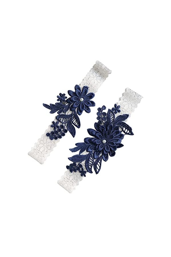 Ceinture pour dames 1 paire de jarretières de mariage Ensemble de jarretelles en dentelle extensible Ceinture Floral Leg Band