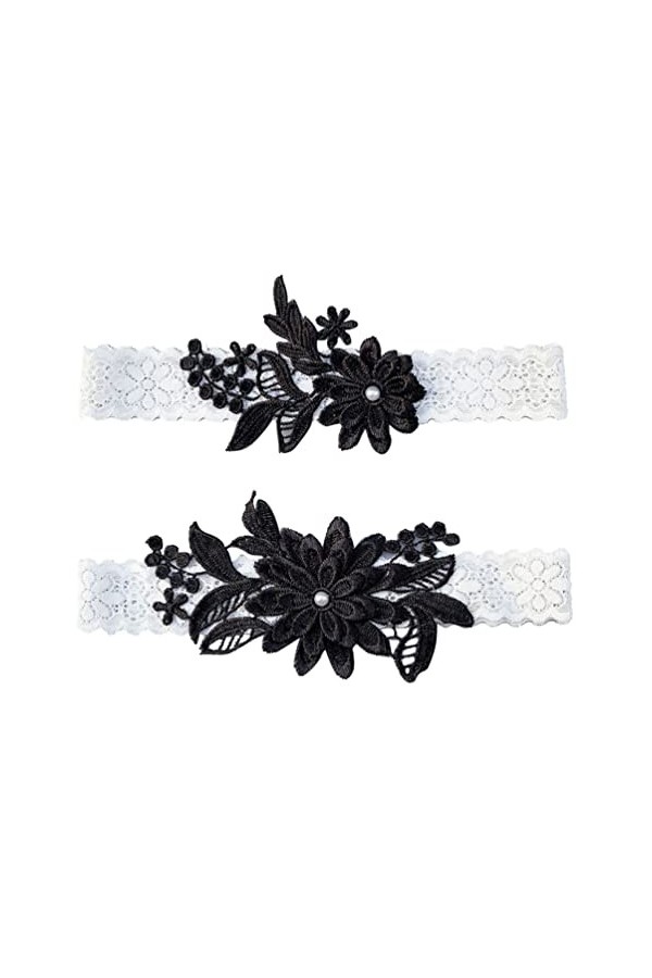 Ceinture pour dames 1 paire de jarretières de mariage Ensemble de jarretelles en dentelle extensible Ceinture Floral Leg Band