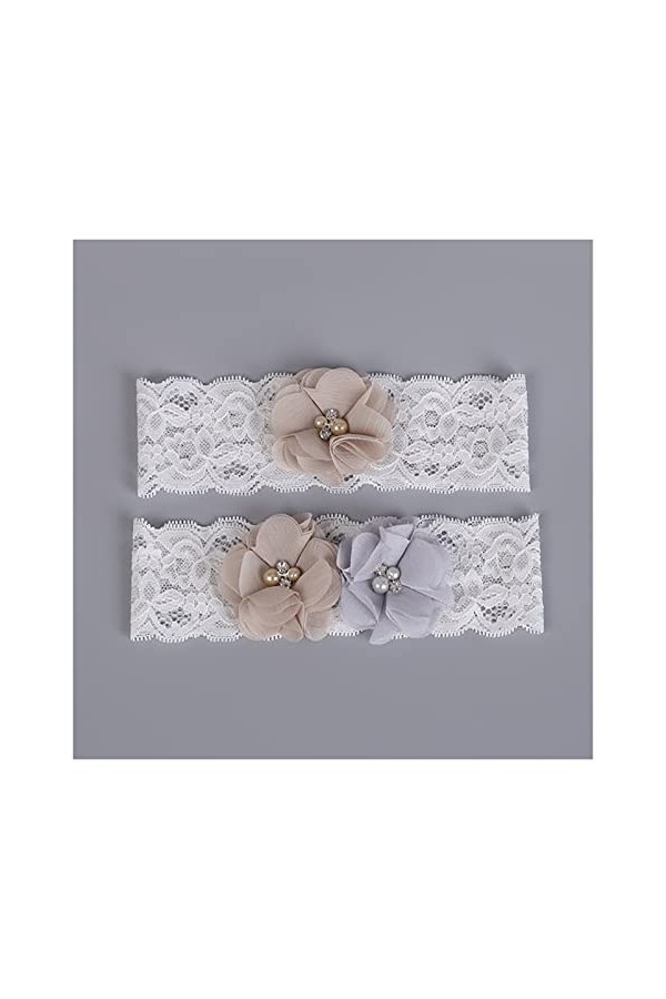 ACiyD Jarretière élégante pour Fleurs de mariée Jarretière en Dentelle de Mariage Couleur : Blanc Blanc Blanc 