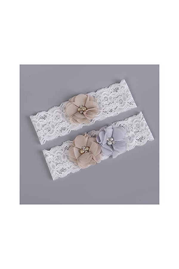 ACiyD Jarretière élégante pour Fleurs de mariée Jarretière en Dentelle de Mariage Couleur : Blanc Blanc Blanc 