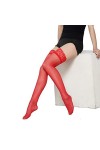 TONZN Bas Sexy Bas Sexy pour Femmes Dentelle Cuisse Discothèque Belles Jambes Sexy Bas Femmes Bleu Ciel 40 Rouge 40 