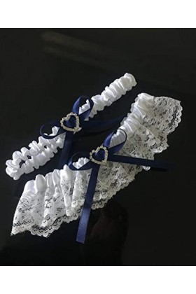 TONZN Jarretière en dentelle avec ornement, accessoires de robe de mariée jarretière en dentelle blanc_taille unique, jarreti