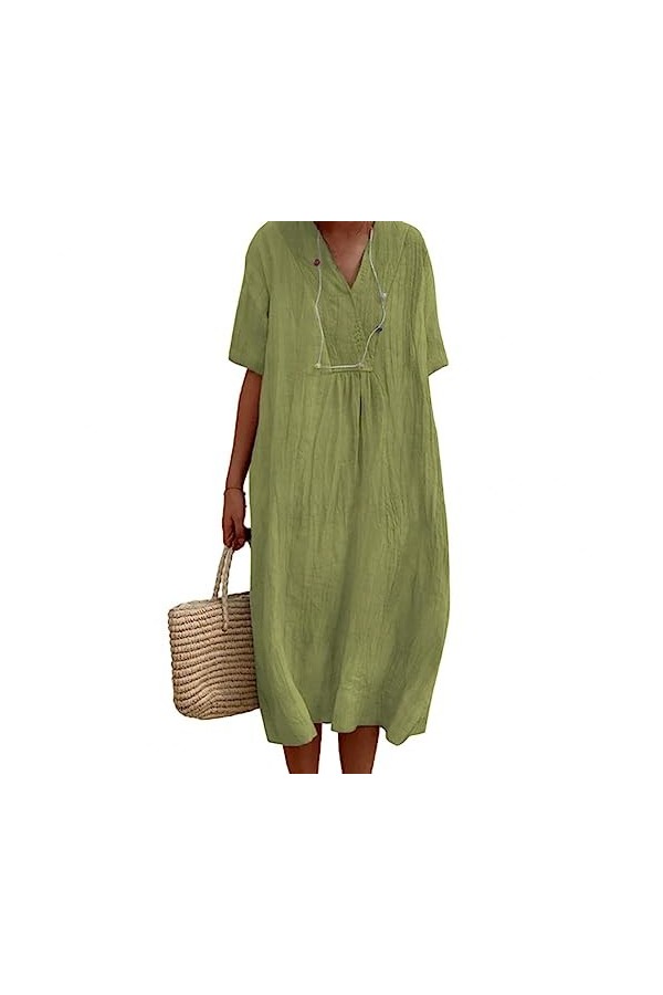 Tendance Dames Robe Respirant Respectueux De La Peau Robe De Plage Solide Couleur Robe De Plage Surdimensionnée Femmes Vêteme