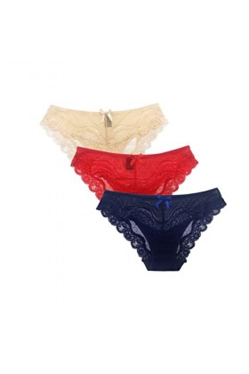 SHEKINI Ensemble Slips Sexy a Dentelle Femme Culottes Panties Underpants sous-Vêtements Multipack