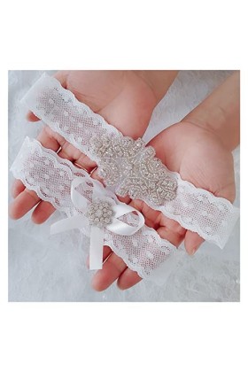 BAtlam Lot de 2 Porte-Jarretelles de Mariage Nuptiale, Porte-Jarretelles de Cuisse pour Femme, Accessoire de fête Couleur : 