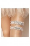 ACiyD Mariage Jarretière de mariée Satin Bow Strass Jarretière Sexy Dentelle Jarretière Cuisse verrouiller Couleur : Orange,