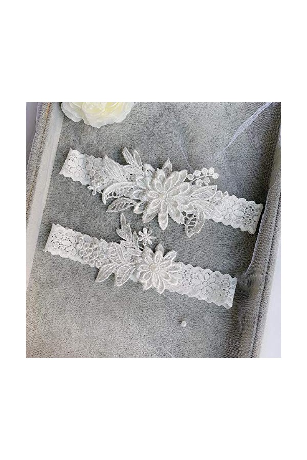 ACiyD Dames Ceinture mariée jarretière élégant élastique Dentelle Jambe Bande Ornements Accessoire Cuisse Anneau jarretière E