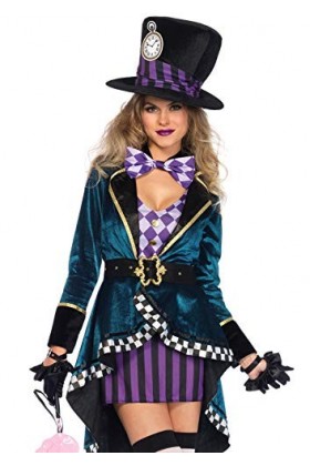 Leg Avenue Mad Hatter Adult Sized Costumes, Multicolor , Größe: L EUR 42-44 Femme