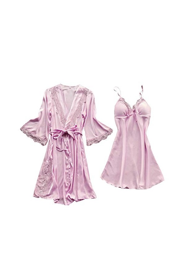 Lingerie sexy pour femme - Cami en soie sexy - Cadeau de Noël, de Saint-Valentin - Vêtements de nuit en satin de soie - Tenue