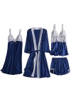 Lingerie sexy pour femme - En soie sexy - Cami - Vêtements de nuit - Ensemble de sous-vêtements - Pyjama avec robe - Lingerie