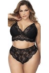 Mapalé by Espiral 8796x Set de 2 pièces Ensemble de Lingerie, Noir, 3X/4X Femme