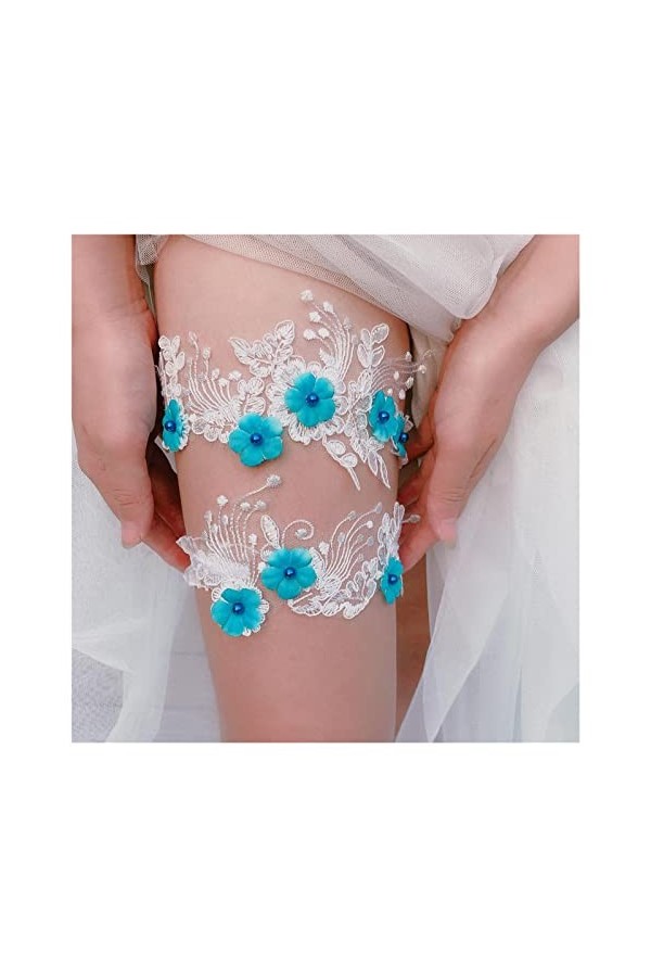 Cadeau de Mariage Fête Accessoires de mariée Sexy Lace Leg Jarretière Femme Stretch Leather Leg Loop Couleur : Blanc, Taille