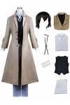 Foanja Dazai Osamu Déguisement Adulte Cosplay Bungo Stray Dogs Détective Dazai Osamu Compléter Anime Uniforme et Perruques po