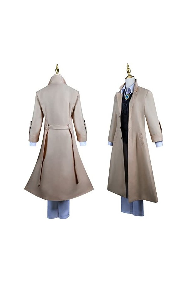 Foanja Dazai Osamu Déguisement Adulte Cosplay Bungo Stray Dogs Détective Dazai Osamu Compléter Anime Uniforme et Perruques po