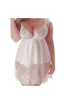 NOOFIE Ensembles de Lingerie de Noël - 3Xl-5Xl Chemise de Nuit Grande Taille, sous-vêtements Voir à Travers la Lingerie fémin