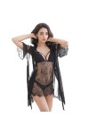MERNEL Vêtements sexuels Lingerie érotique Dentelle été Mince Sexy Chemise de Nuit jarretelle Chemise de Nuit Femmes Color :
