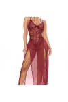 Lingerie Sexy pour Femmes, Robe en Dentelle Transparente, Ensemble de Lingerie érotique en Maille