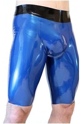 IDOBLO Latex Rubber Sexy Blue Tights Party Pool Party Jeu De Rôle Vacances Confortable 0.4mm,Bleu Noir,XS