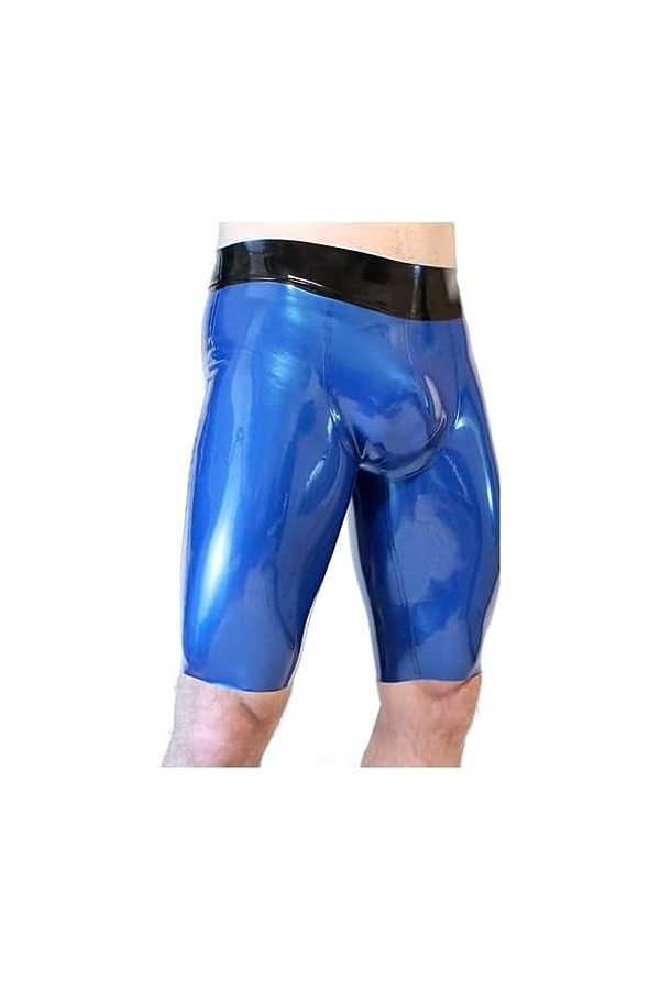 IDOBLO Latex Rubber Sexy Blue Tights Party Pool Party Jeu De Rôle Vacances Confortable 0.4mm,Bleu Noir,XS