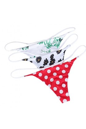 URIBAKY 3PC Femmes Culotte Taille Basse avec Dos en T Culottes G-String Sexy, Culotte Dentelle Strings sous-vêtement Lingerie