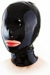Couverture De Capot En Latex Noir Yeux Fermeture Éclair Arrière Masque En Caoutchouc Catsuit Tenue De Club Costume,Clair,X-Pe