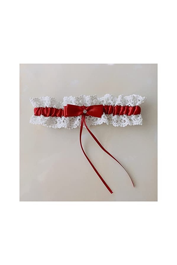 BAtlam Mesdames fête de Mariage mariée Dentelle Bleu Jambe Anneau Boucle Bas jarretière Ceinture Couleur : 8 Rose, Taille : 