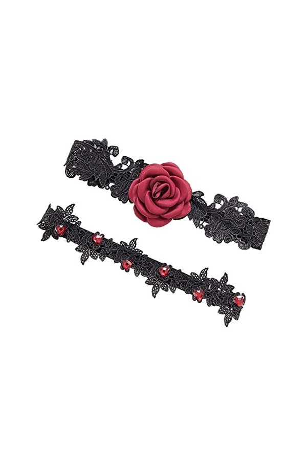 BAtlam pièces de Mariage jarretière Noeud Noeud Dentelle Jambe Anneau Blanc Sexy Cadeau pour Femme Femme mariée Couleur : 3,