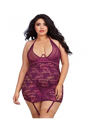 Dreamgirl Queen Size Lace Slip de Ligue – Mora 508 ML