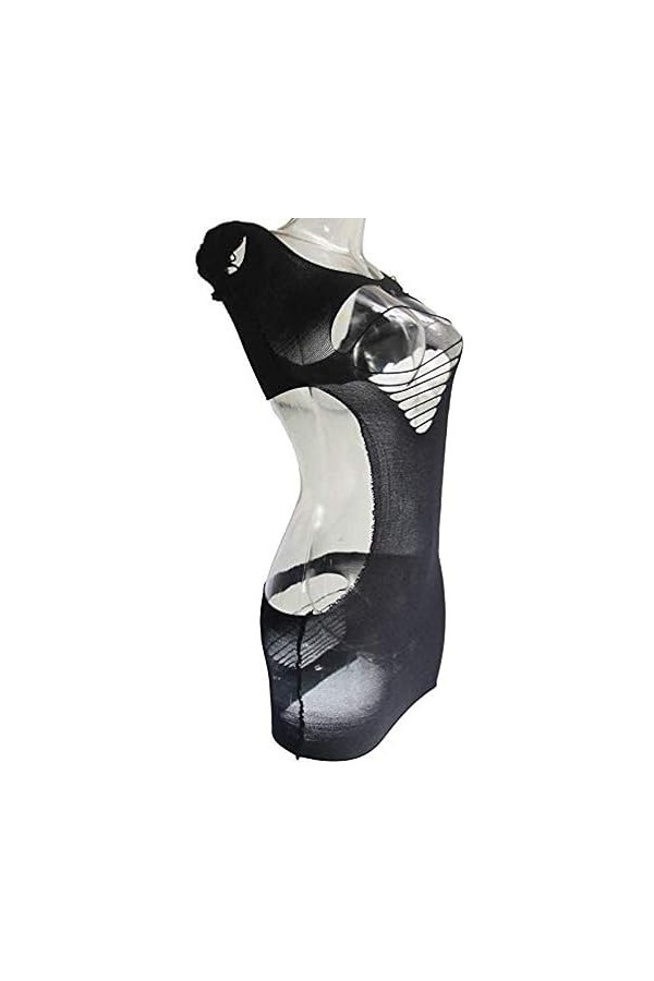 FemmeChemises de nuit et chemises de nuitLingerie sexy Robe ajourée en filet de dentelle noire Mini robe courte Vêtements exo