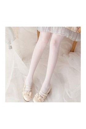 Chaussettes de style fin base confortable couleur unie barboteuse blanche à travers les bas de soie de viande chauds couleur