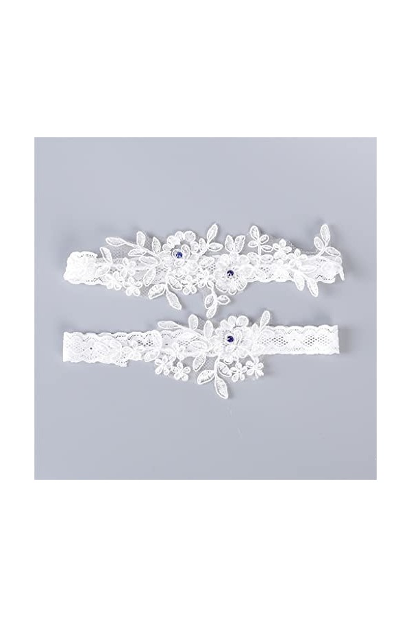 Ensemble de 2 jarretières de mariage sexy en dentelle florale pour femme mariée accessoire anneau de cuisse jarretière de jam