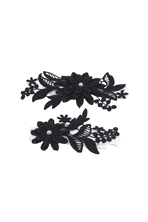 EXENXA 2pcs Jarretière Marine Broderie Floral Sexy Jarretières Cuisse Anneau De Mariée Dentelle Jambe Anneau Couleur : C, Ta