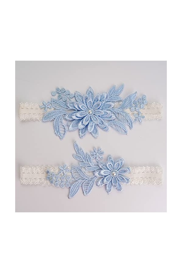 EXENXA 2pcs Jarretière Marine Broderie Floral Sexy Jarretières Cuisse Anneau De Mariée Dentelle Jambe Anneau Couleur : C, Ta