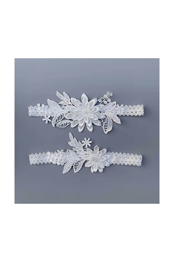 EXENXA 2pcs Jarretière Marine Broderie Floral Sexy Jarretières Cuisse Anneau De Mariée Dentelle Jambe Anneau Couleur : C, Ta