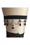 EXENXA Pendentif Sexy Stretch Jarretière Punk Noir Dames Jambe Anneau Corps Chaîne Jambe Anneau Couleur : Noir, Taille : 3pc