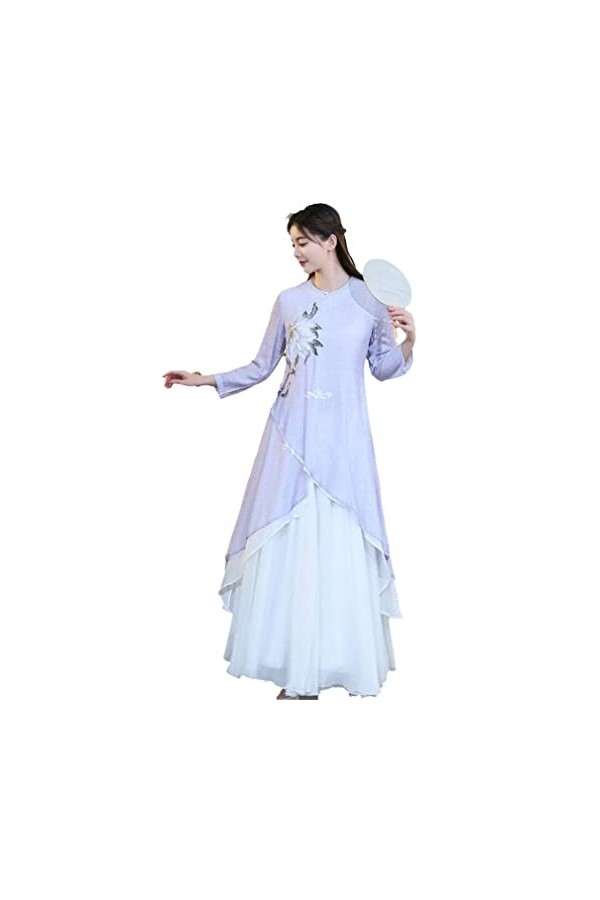 HWYBHT Robe chinoise Cheongsam pour femme - Robe chinoise - Pour fête et mariage, Haut de couleur 1, Taille XL