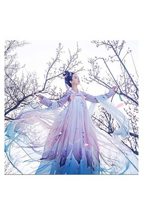 YUNGYE Costume de danse traditionnelle chinoise pour femme - Élégante robe de photographie - Broderie - Couleur : violet - Ta